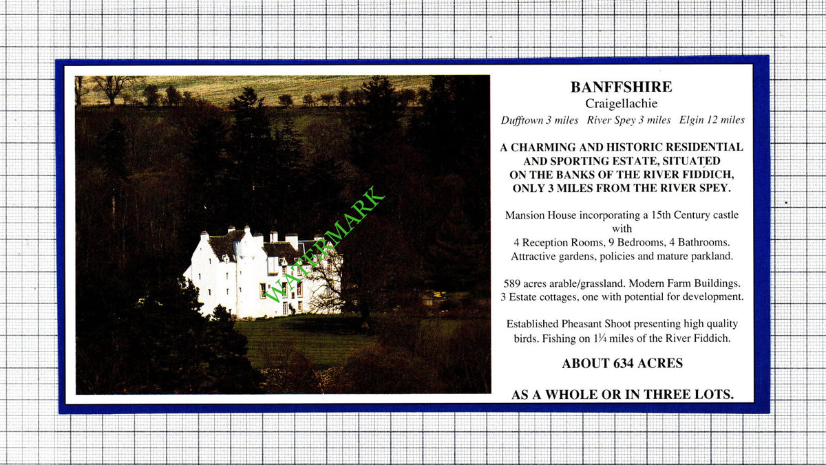 Craigellachie Banffshire House Sale Advert - 1991 Cutting