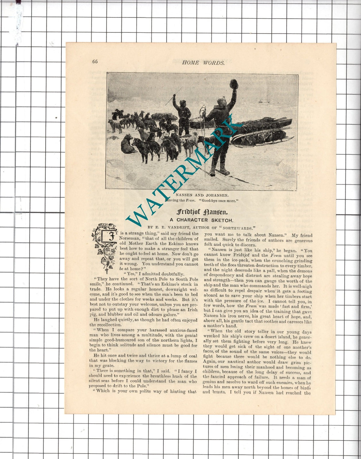 Fridtjof Nansen - 1897 Article