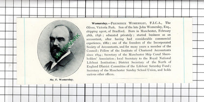 Samuel Taylor Oak Lea Stockport / Frederick Womersley -   c.1905 Clipping