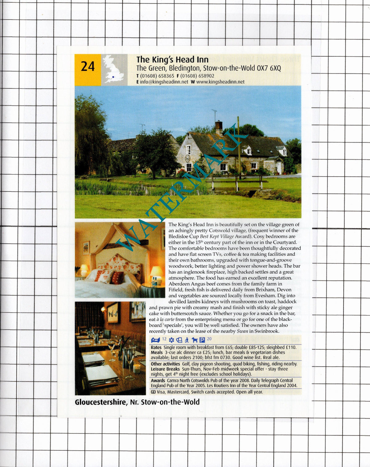 Three Choirs Vineyard Newent Gloucs / King's Head Inn Bledington - 2011 Advert
