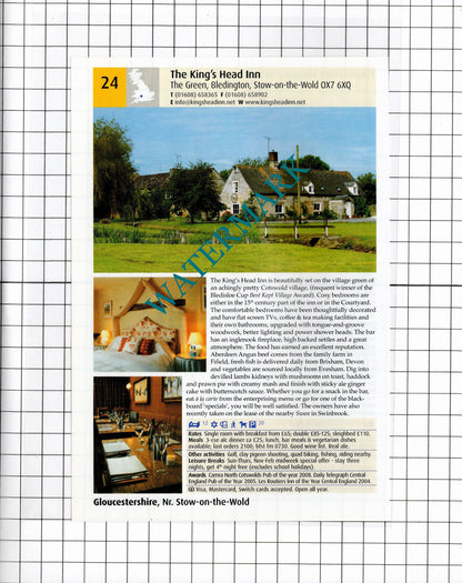 Three Choirs Vineyard Newent Gloucs / King's Head Inn Bledington - 2011 Advert