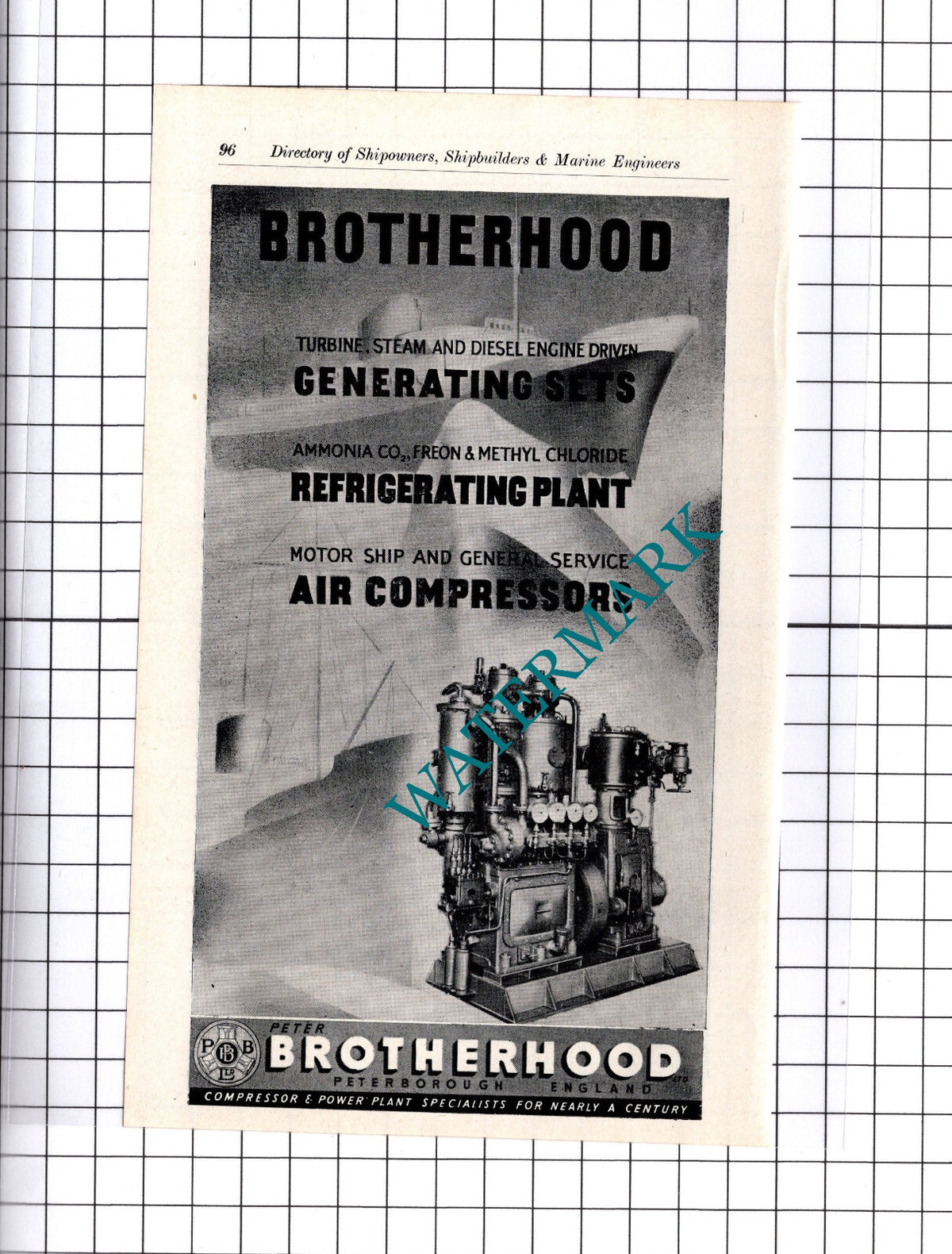 Peter Brotherhood Peterborough / Brigham & Cowan South Shields ADVERT - c.1957