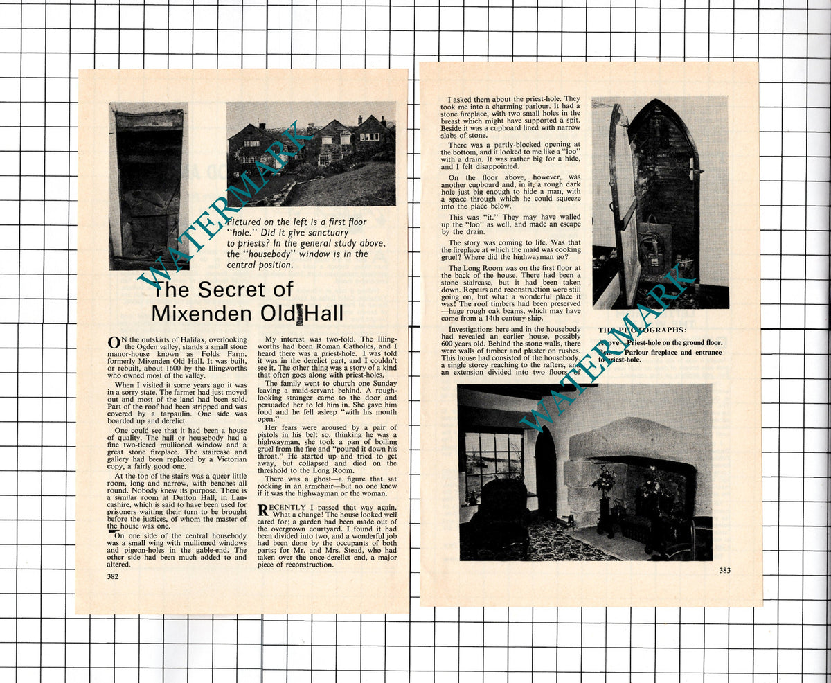 Mixenden Old Hall Yorkshire Folds Farm - 1974 Small Article
