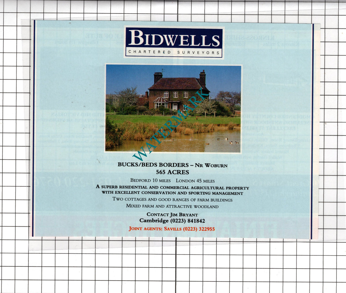Woburn Bedfordshire House Sale Advert    - 1991 Cutting