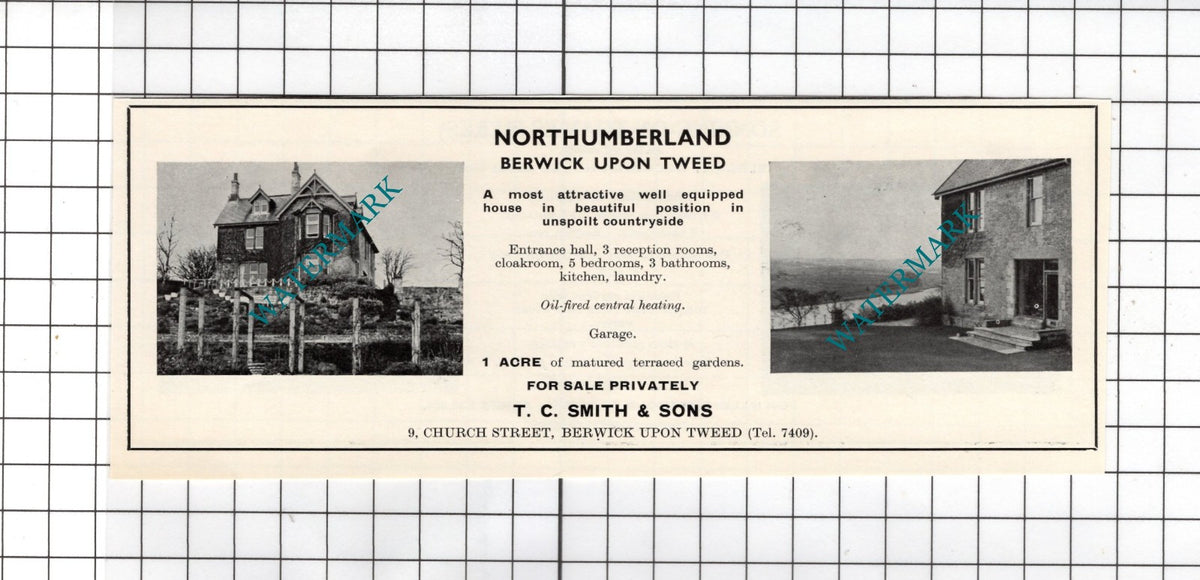 Berwick Upon Tweed Northumberland / Sonning Berkshire - 1967 Small House Advert