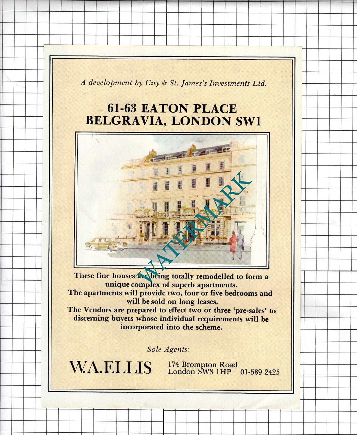 61-63 Eaton Place Belgravia London SW1 Apartments  - 1980 Advert