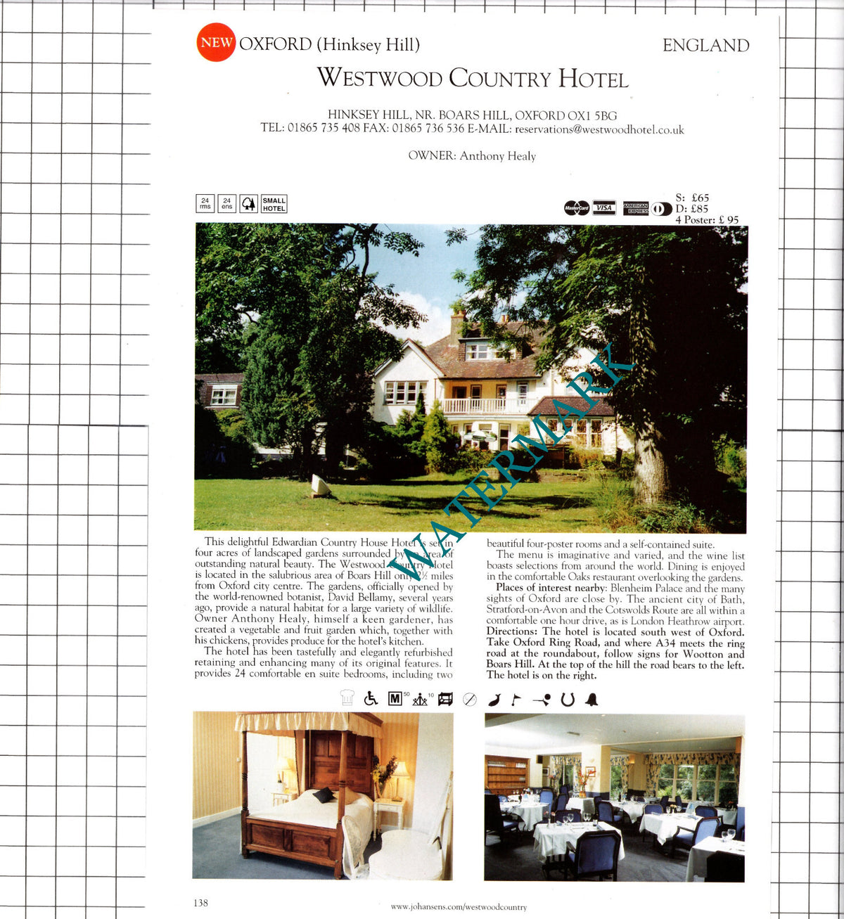 Fallowfields Kingston Bagpuize Begum Aga Khan / Westwood Hinksey  - 2001 Advert