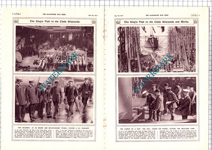 Clyde Shipyards Royal Visit Ibrox Park Glasgow - 1917 Picture Article