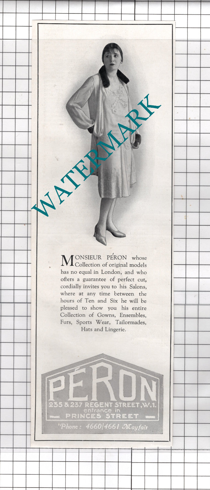 Peron Regent Street London Monsieur Peron - 1927 Clipping