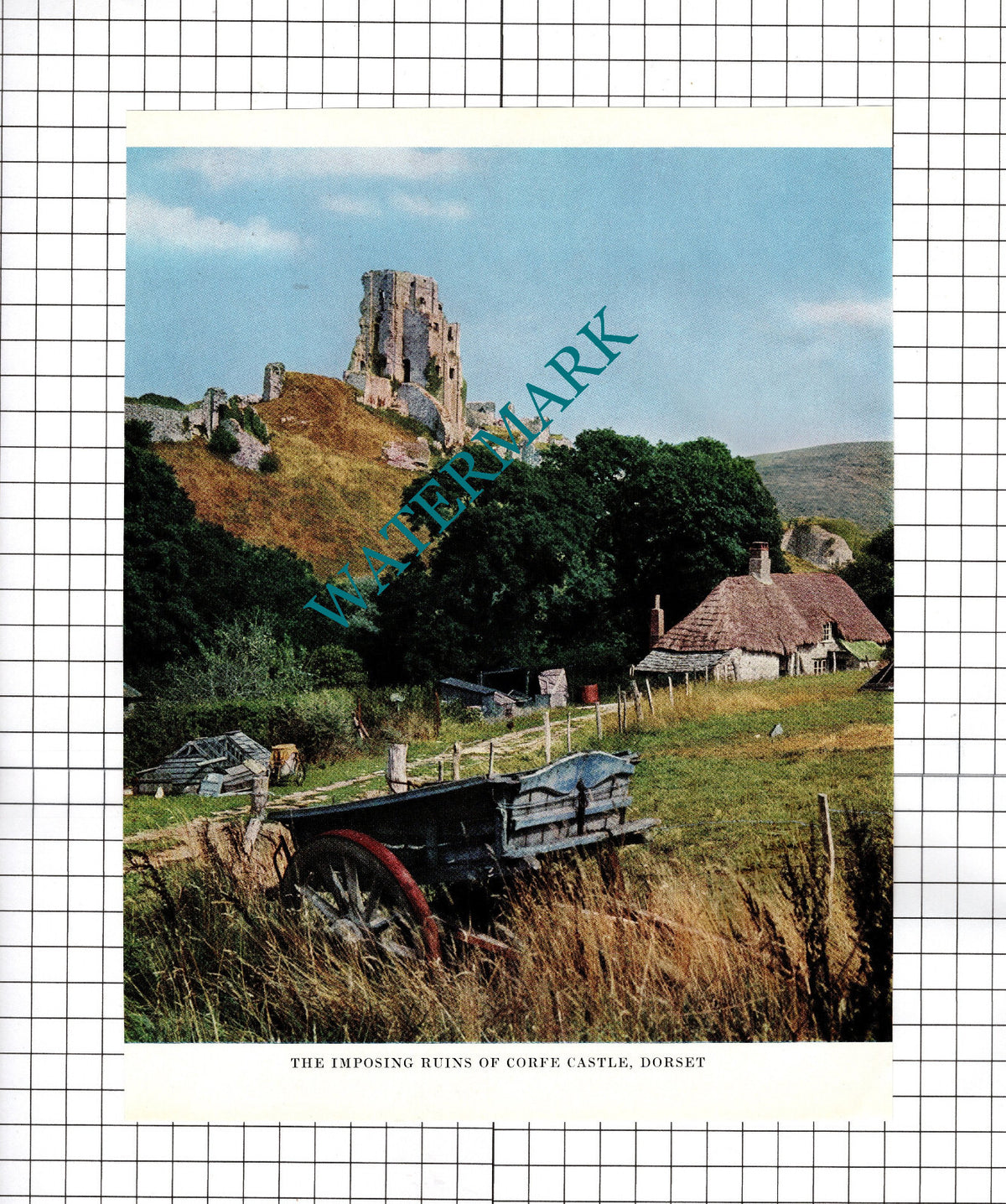 Corfe Castle Dorset - 1961 Cutting / Print