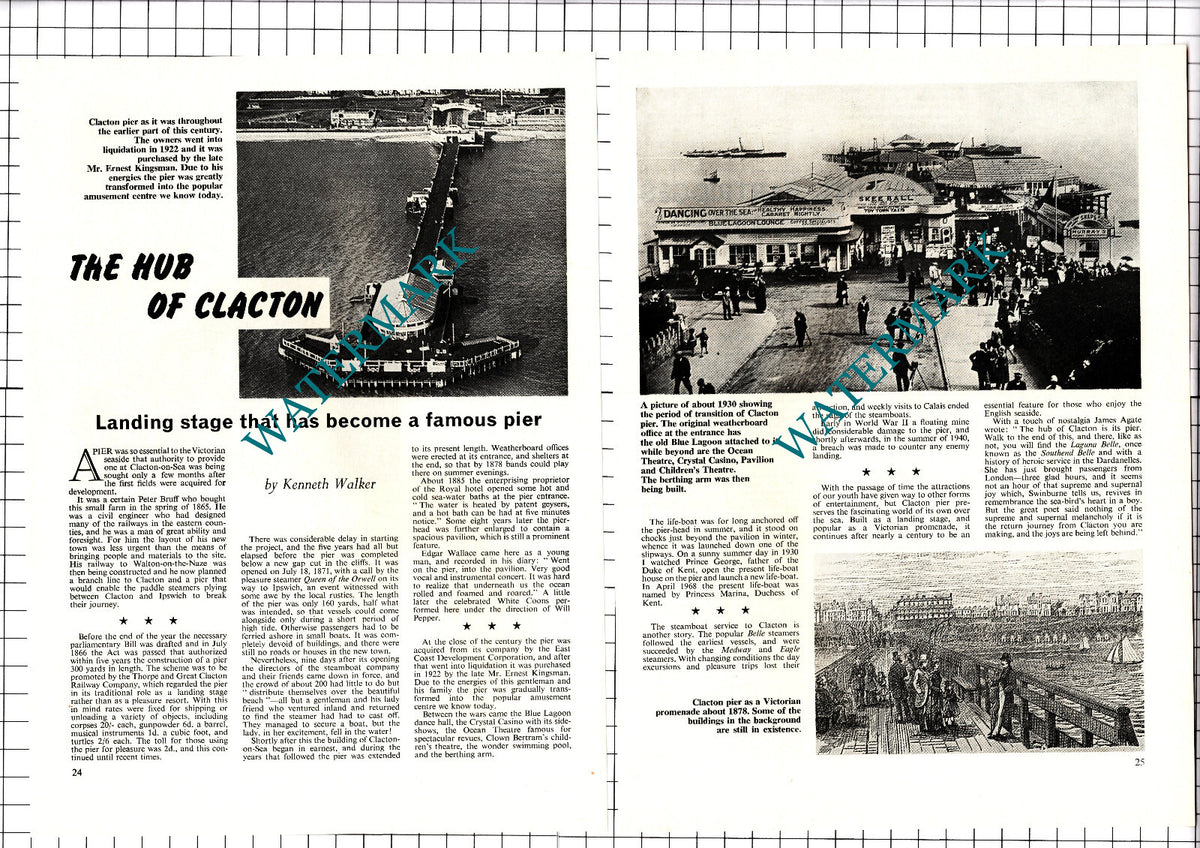 Clacton Pier Essex Ernest Kingsman - 1968 Article / Print