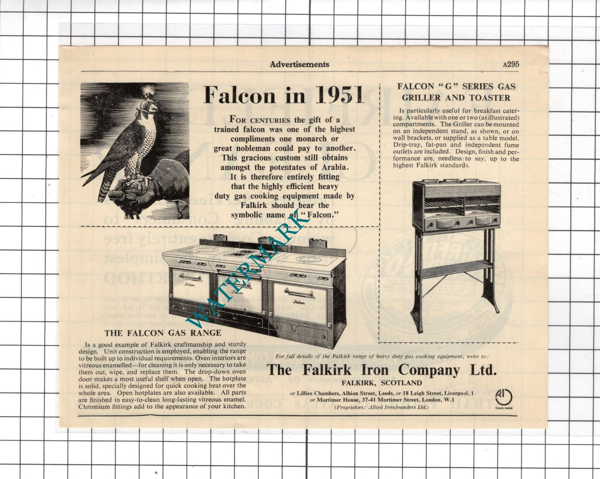 The Falkirk Iron Company Ltd Scotland  / Astrah Products St Helens - 1951 Advert