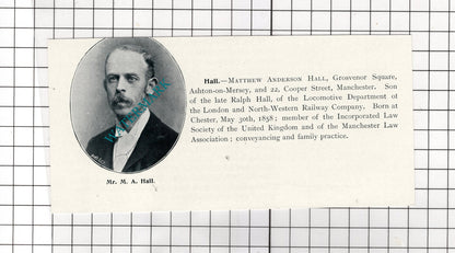 Matthew Anderson Hall Ashton-on-Mersey / Walter Greg Lee Hall  - c.1900 Cutting