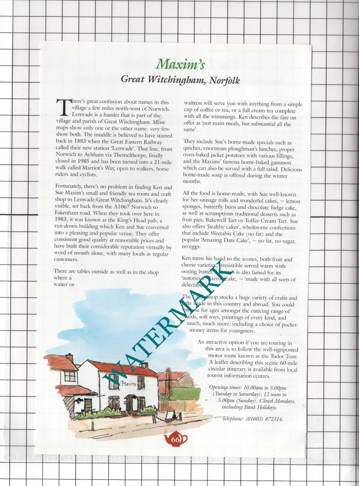 Loggia Tea Room Somerleyton Hall/  Maxim's Great Witchingham   - c.2001 Advert