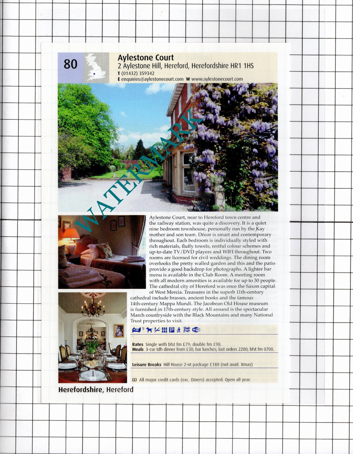 Losehill House Hotel Hope Derbyshire / Aylestone Court Hereford - 2011 Advert