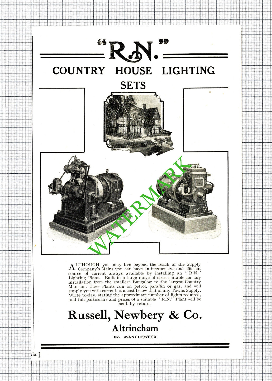 Y B Elsan Manufacturing Co / Russell Newbery & Co Altrincham - 1927 Cutting