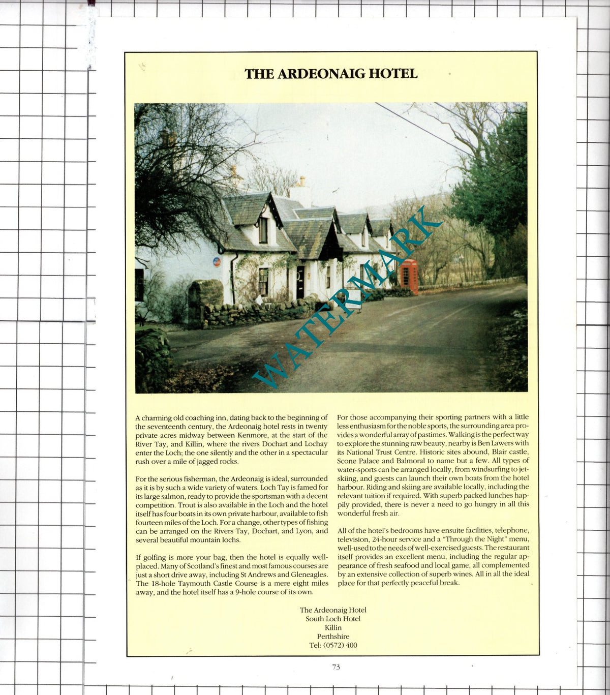 Ardeonaig Hotel Killin Pertshire / Lands Of Loyal Alyth Howell Advert - 1991