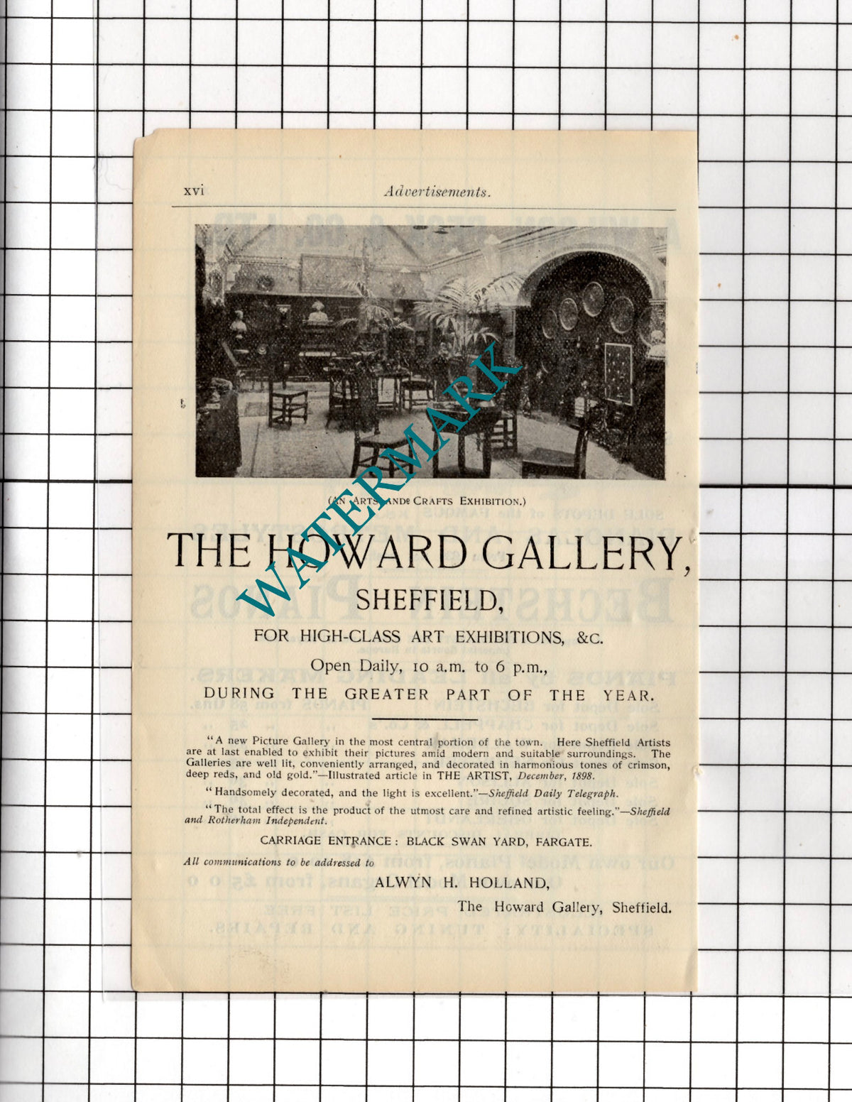 The Howard Gallery Sheffield  / A Wilson Peck & Co Ltd - c.1910 Small Advert