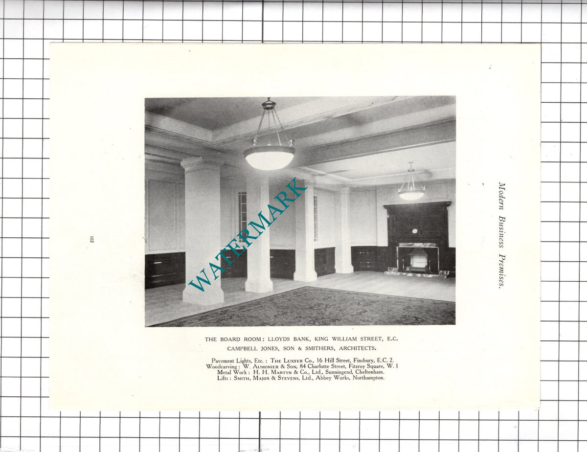 Lloyds Bank King William Street London EC Guardian Assurance c.1920s Book Prints