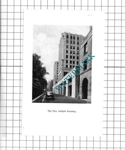 New Adelphi Building / Waterloo Bridge London Designes  -1939 Small Clipping
