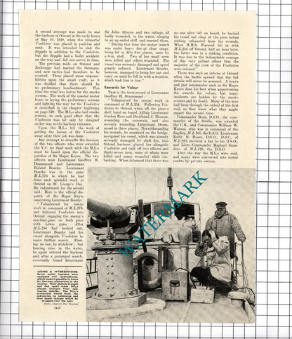 The Motor Launch Patrol Dover Patrol   - c.1940's Article / Print