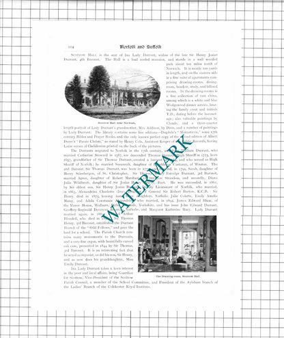 The Pleasaunce Overstrand Cromer / Scottow Hall Ina Lady Durrant - 1911 Article