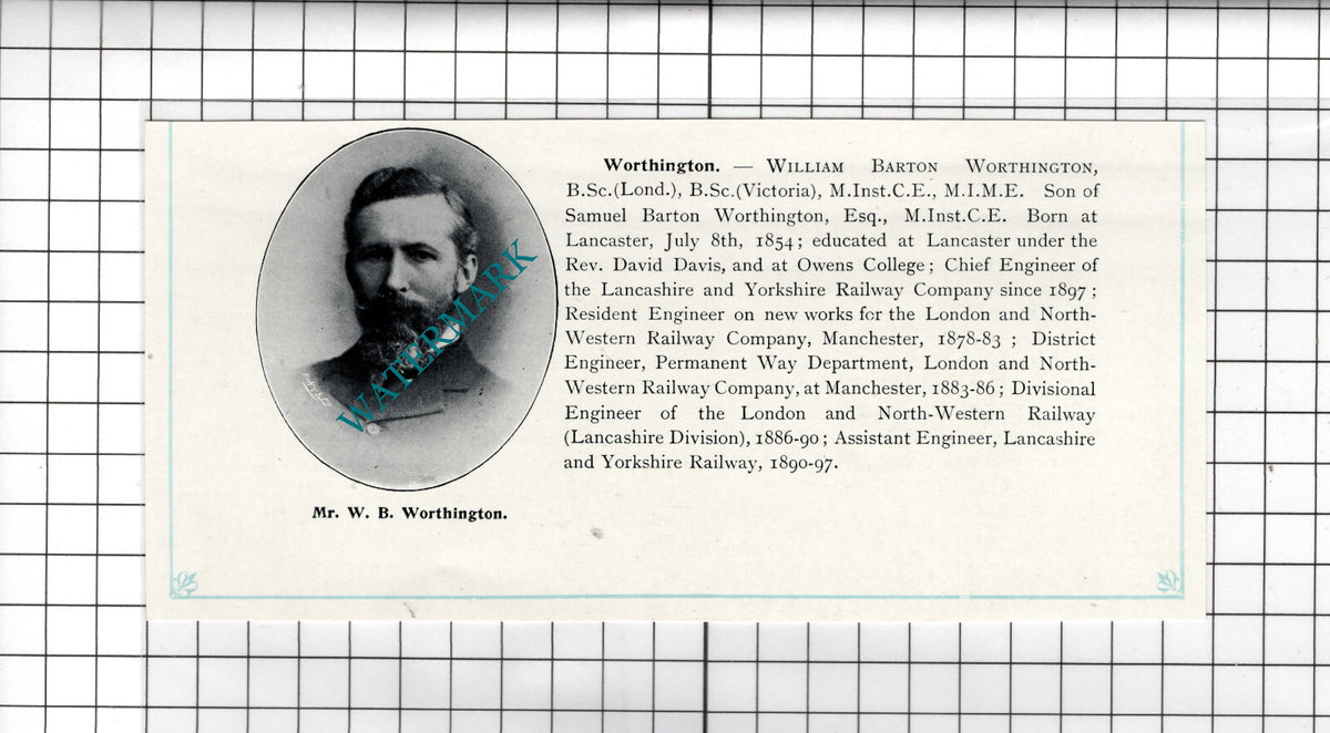 Mr William Barton Worthington Lancaster   - c.1900 Cutting