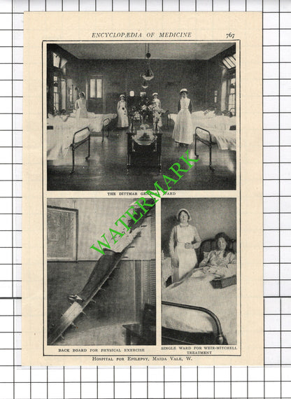 Hospital For Epilepsy Maida Vale London - c.1915 Cutting / Print