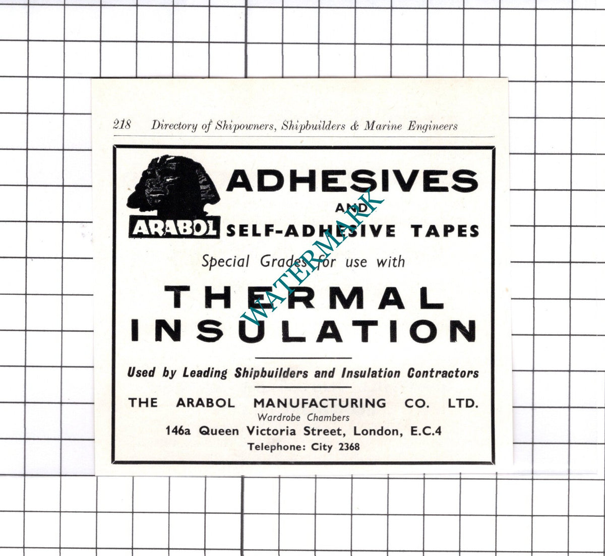 The Arabol Manufacturing Co London / Laidlaw Drew & Co Ltd - c.1957 Small Advert