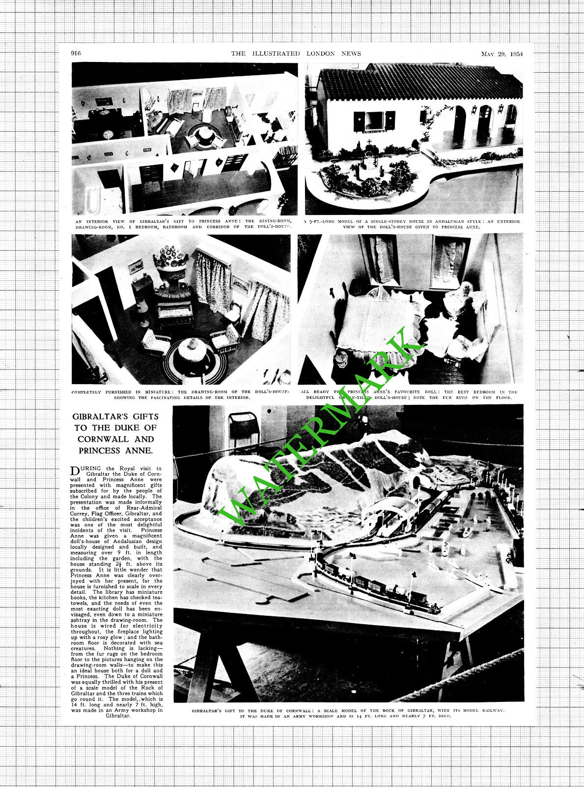 Royal Gifts From Gibraltar Rear Admiral Currey - 1954 Cutting / Print