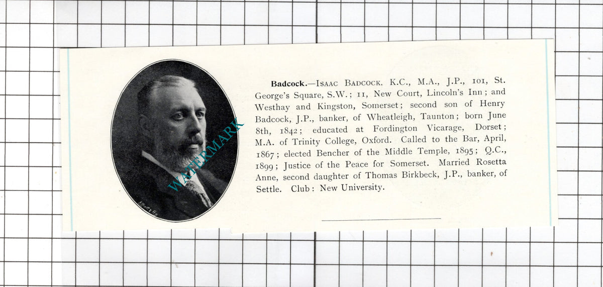 Isaac Badcock KC / James Richard Atkin Brisbane Australia - 1905 Clipping