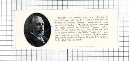 Isaac Badcock KC / James Richard Atkin Brisbane Australia - 1905 Clipping