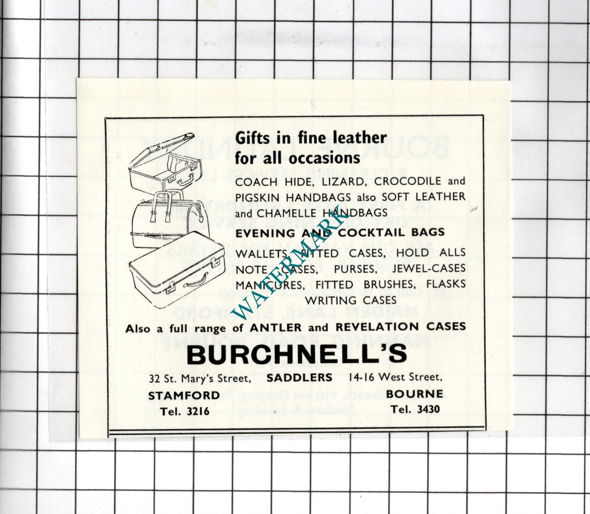 Burchnell's Stamford Lincolnshire / Bourne Laundry Stamford -  1974 SMALL Advert