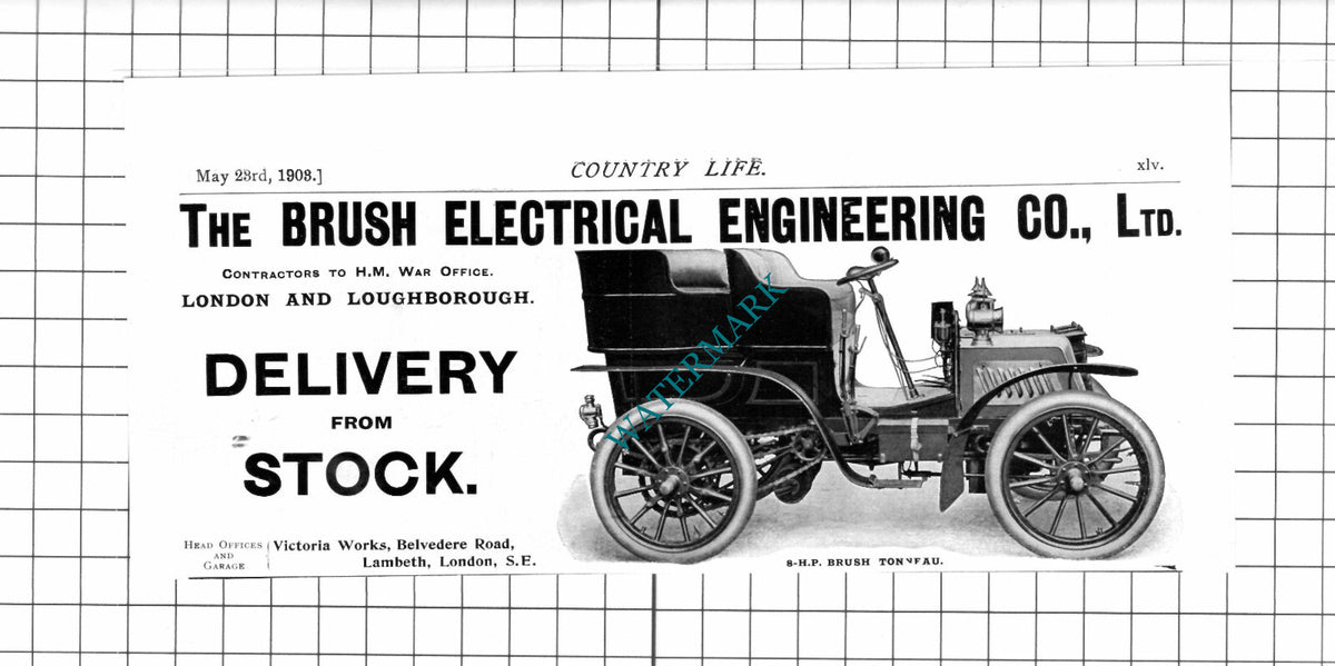 The Brush Electrical Engineering Co Ltd London Advert - 1903 Clipping