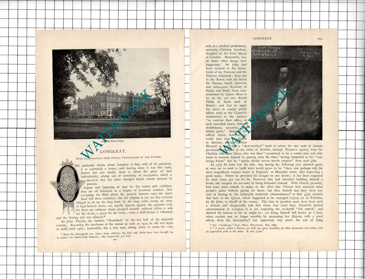 Longleat by A H Malan - c.1898 Article / Print