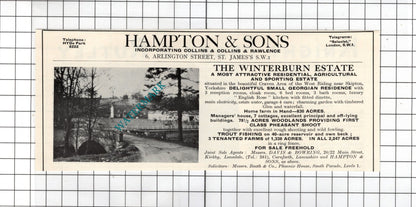 The Winterburn Estate Skipton Yorkshire / Battle Sussex House Sale Advert - 1967