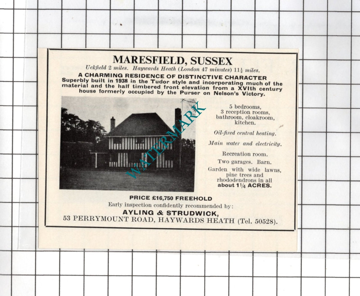Maresfield Sussex - 1967 Small House Sale Advert