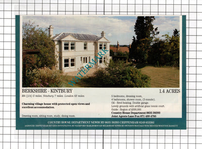 Kintbury Berkshire / Garvald East Lothian Scotland - 1991 House Sale Advert
