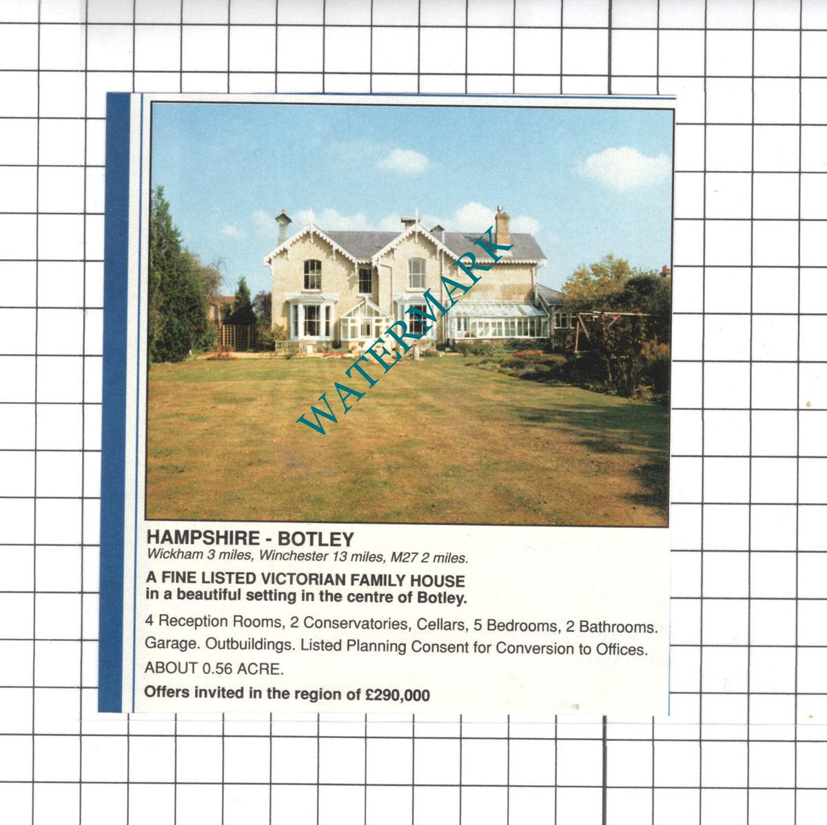 Botley Hampshire House Sale Advert - 1991 Clipping / Print