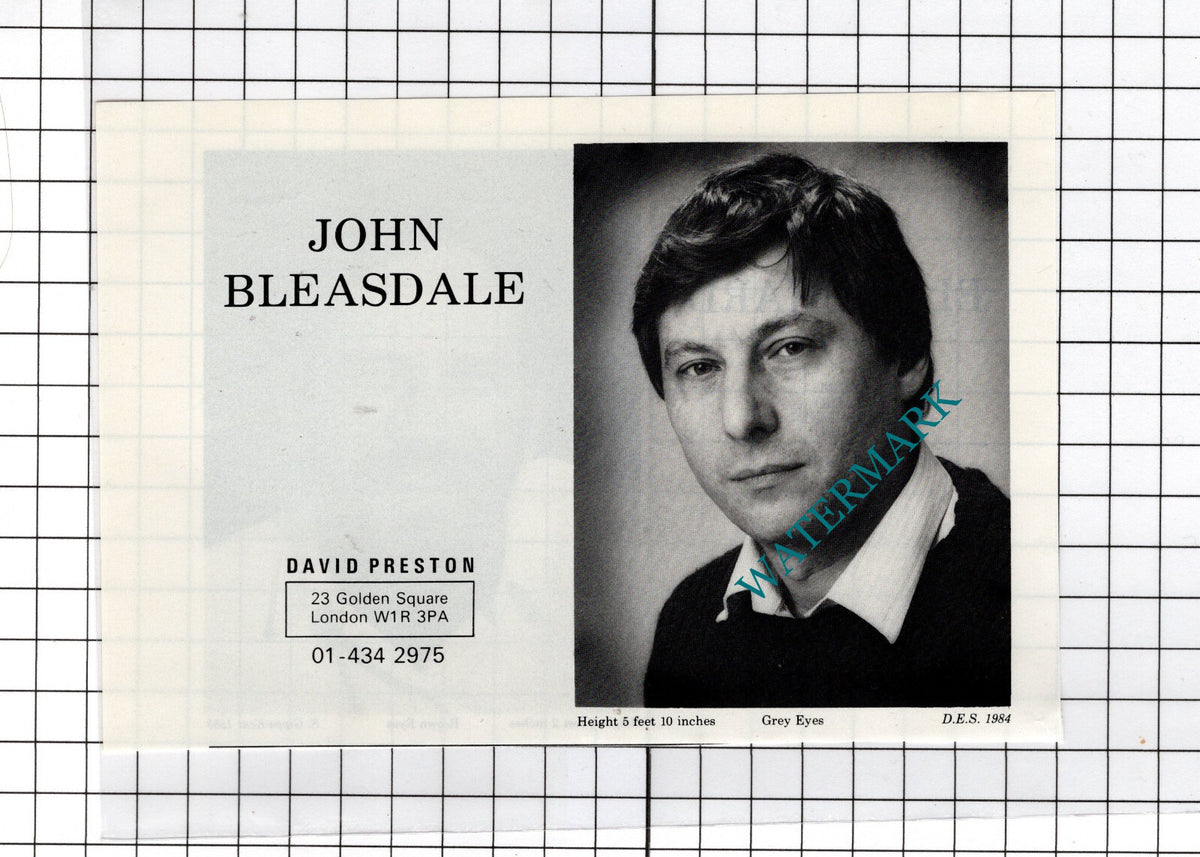 John Bleasdale Actor / Lan Blanchard Actor - 1986 Advert