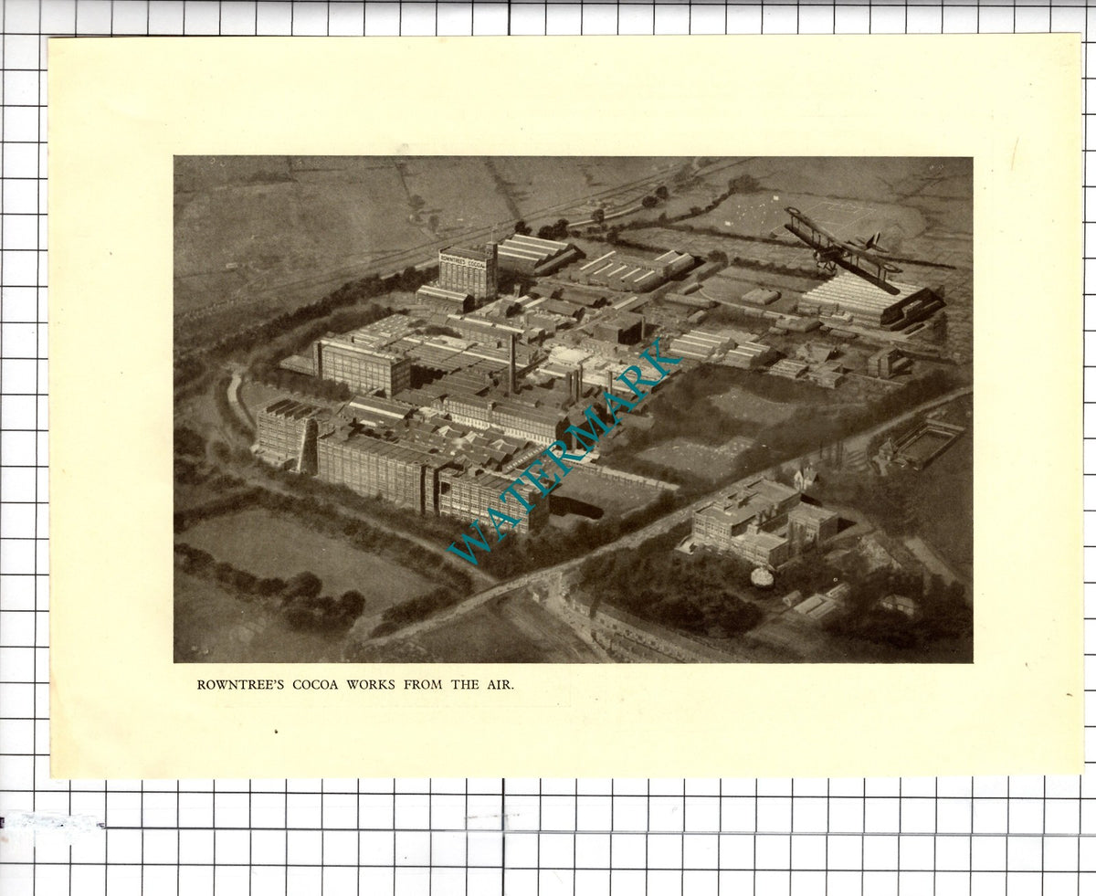 Rowntree's Cocoa Works York Yorkshire Aerial View - 1928 Clipping