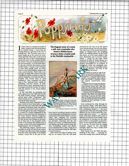 Poppyland Norfolk Clement Scott - 1987 Article / Print