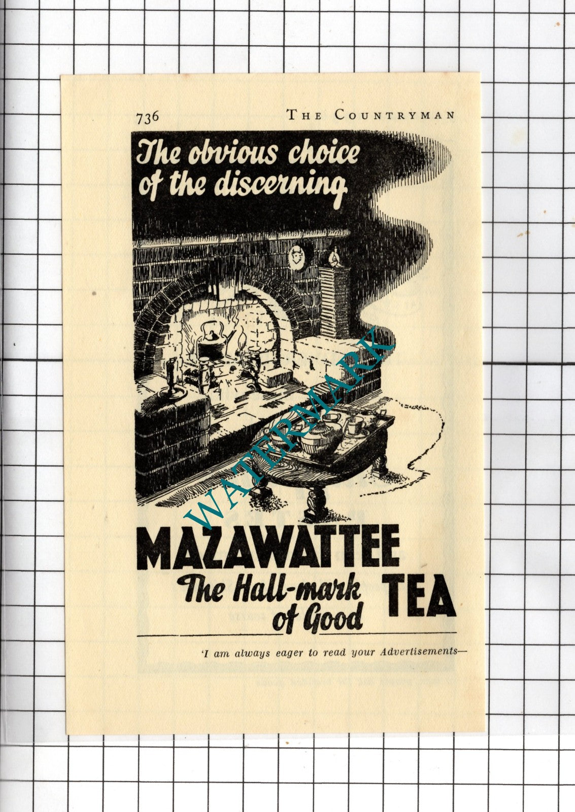 Mazawattee Tea - 1936 Small Advert