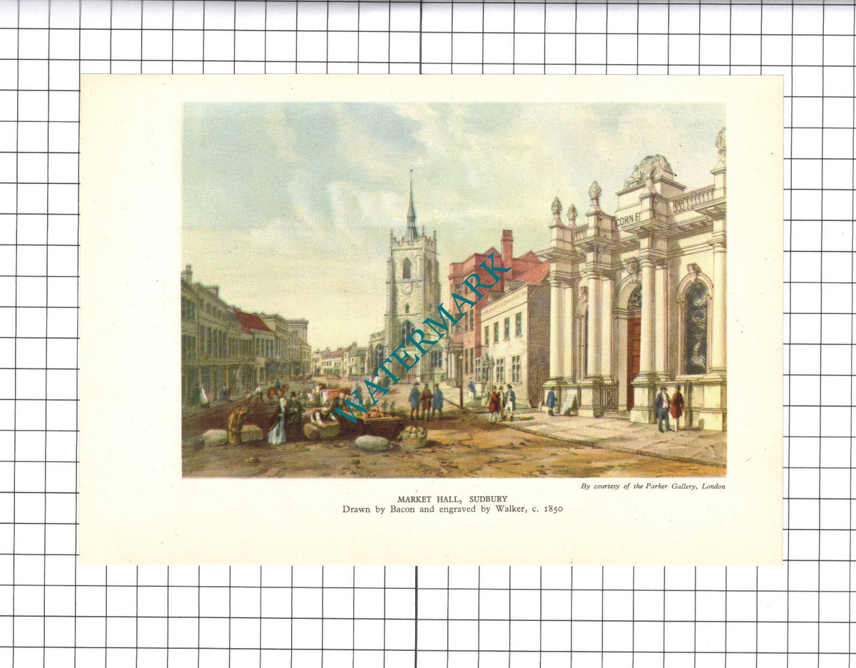 Market Hall Sudbury / Oxford William Turner - c.1945 Book Print