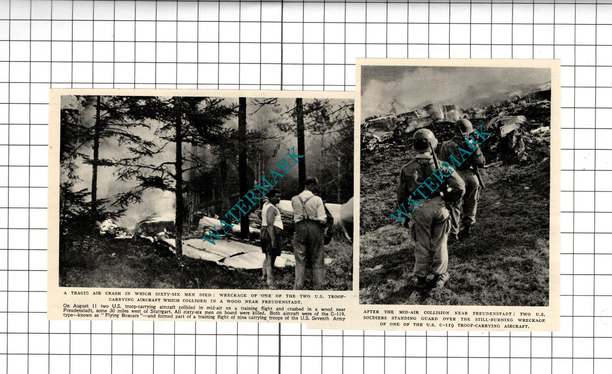 Freudenstadt Germany US Seventh Army C-119 Air Crash - 1955 News Cutting