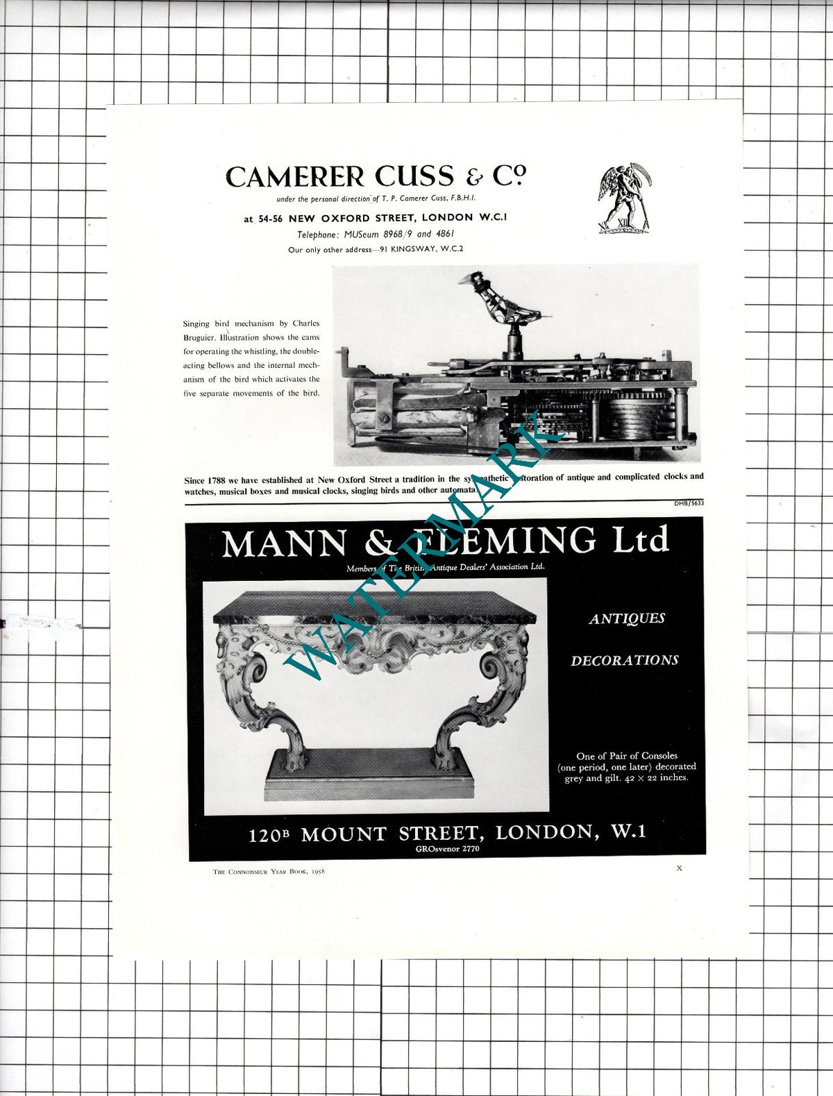 Harvey & Gore Ltd London / Camerer Cuss & Co / Mann & Fleming Ltd  - 1958 Advert