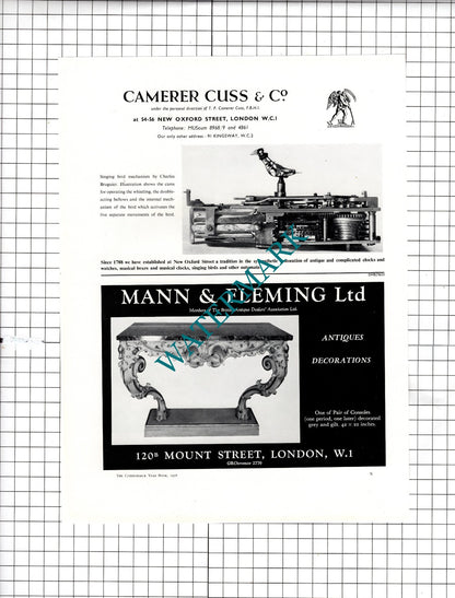 Harvey & Gore Ltd London / Camerer Cuss & Co / Mann & Fleming Ltd  - 1958 Advert