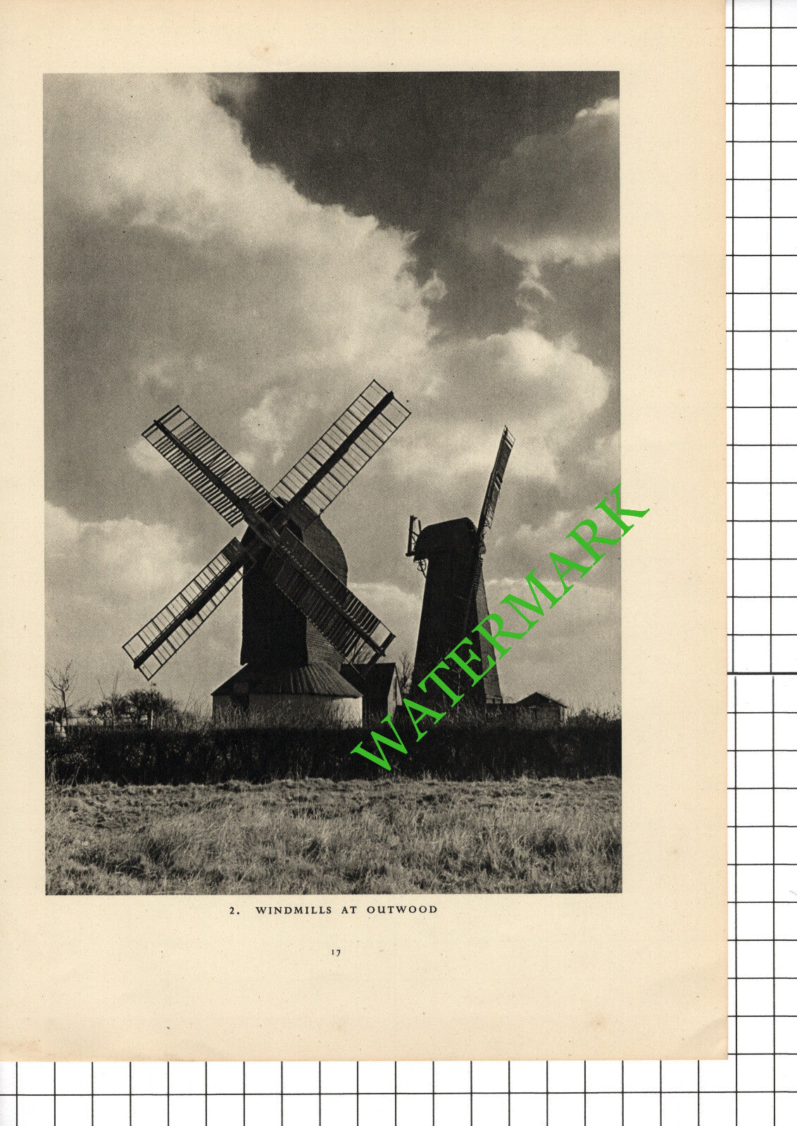 Windmills Outwood Surrey / Lingfield Surrey - 1949 Book Print