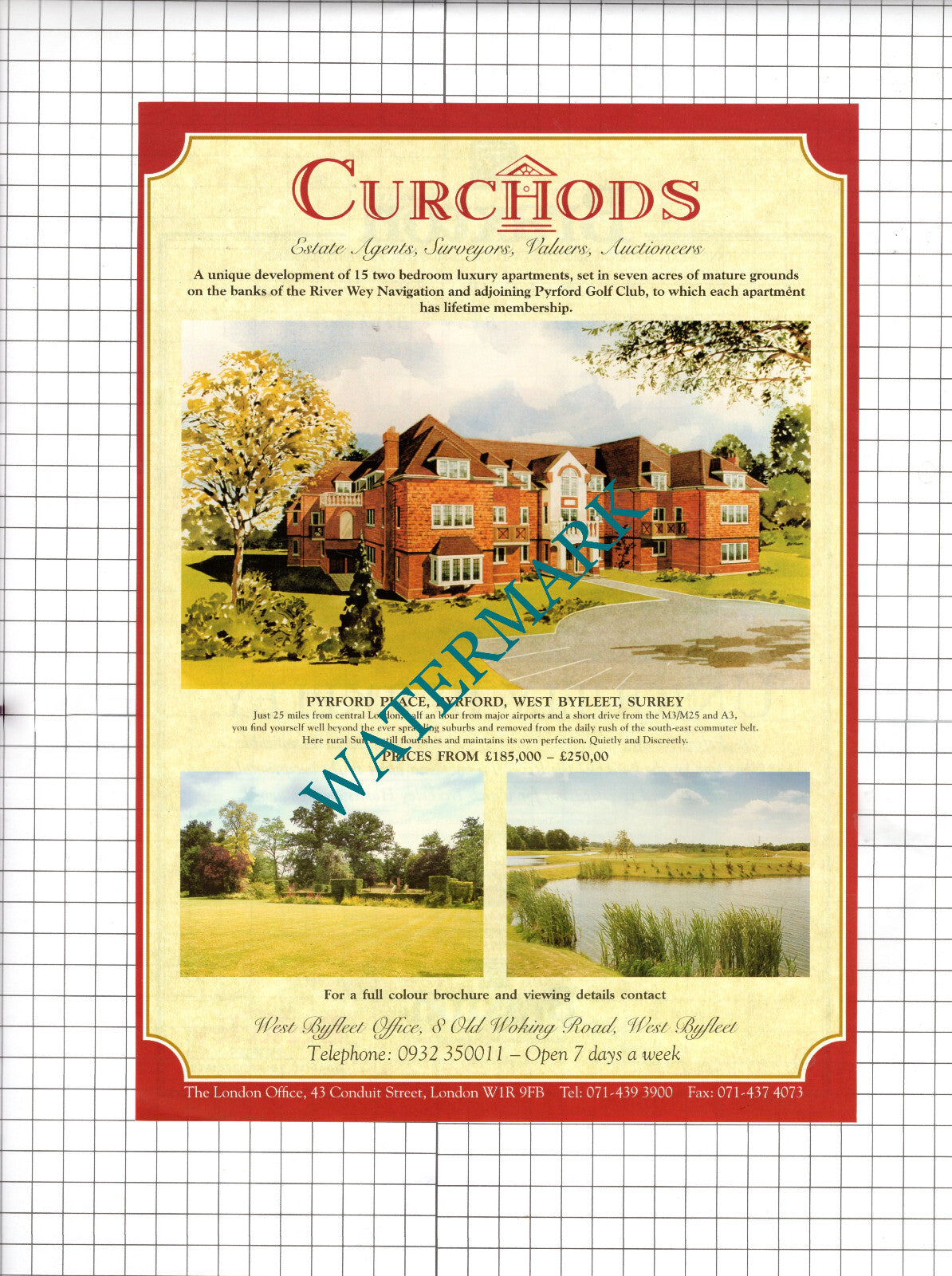 Creek House The Fisheries Bray Berkshire  Pyrford Place West Byfleet 1990 Advert