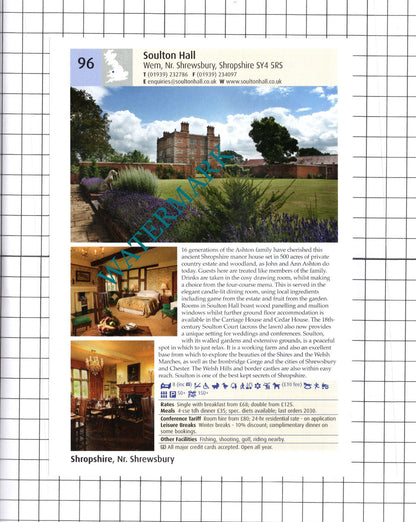Pen-y-Dyffryn Hotel Oswestry / Soulton Hall Wem Shropshire - 2011 Advert